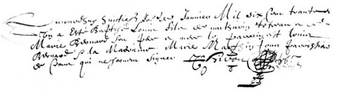 Acte de baptême de Louis Tétreau